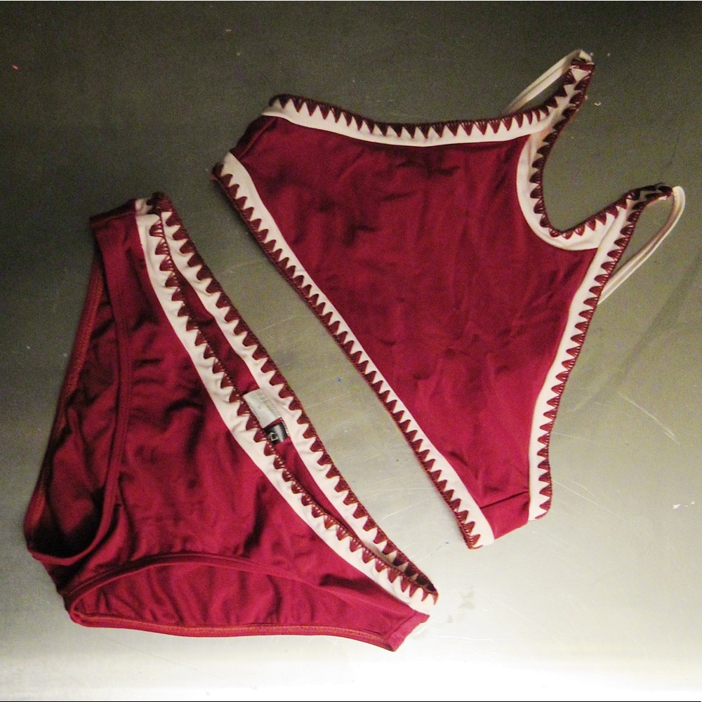 Maroon Bathing Suit Set